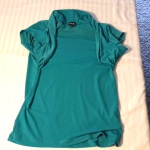 Teal short sleeve blouse